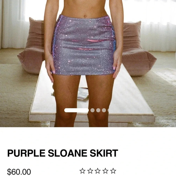 SLA The Label Sloane Sparkle Mini Skirt | Purple Glitter | Size Large | NWT - Picture 3 of 7